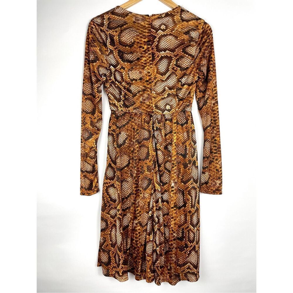 Altuzarra Brown Snake Print Python Long Sleeve Dr… - image 3